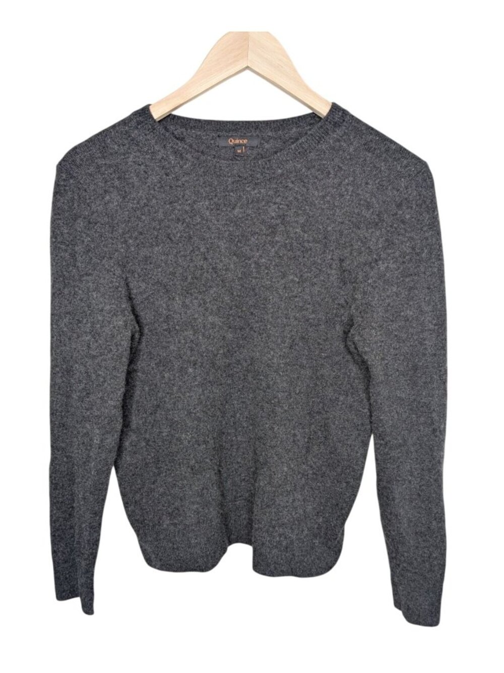 Quince Mongolian Cashmere Crewneck Sweater Charcoal Gray Medium